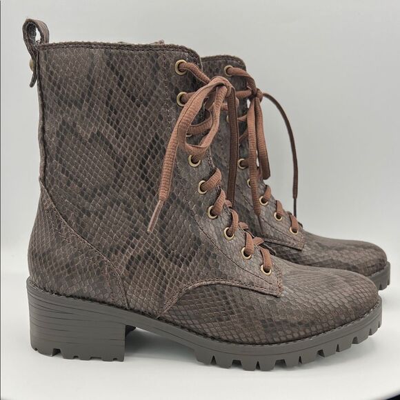 True Craft Raylee Brown Lace-Up Ankle Boots W8 - Picture 1 of 8